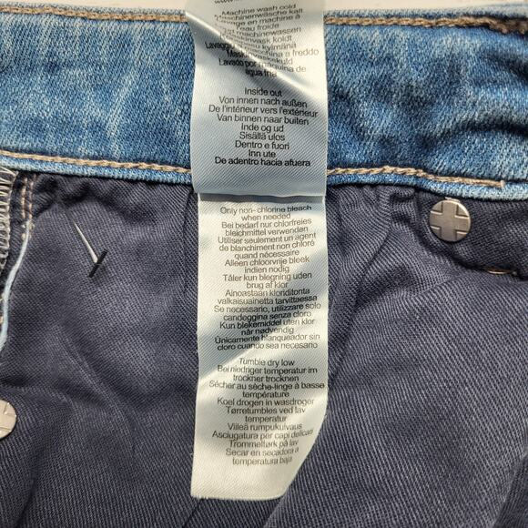 Liverpool Stride High Rise Wide Leg Jeans Cut Raw Hem Medium Weir Canyon Wash 14 - Picture 12 of 12